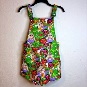Hot Topic Disney The Muppets Kermit Miss Piggy Animal Shortalls Overalls XS